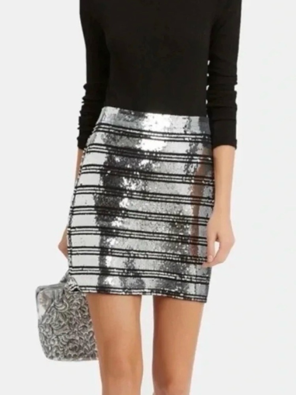 NWT Derek Lam 10 Crosby Women Silver
Silk Skirt Sz 4